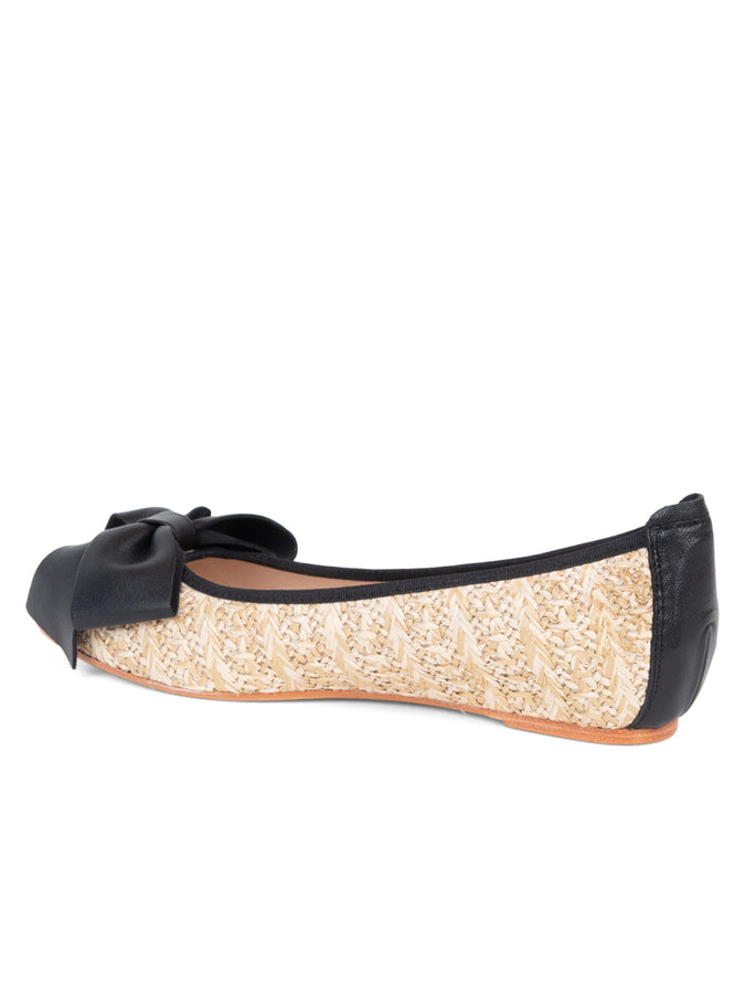 Patricia Green Patricia Green Women’s St. Tropez Raffia Ballet Flat In Black/Tan
