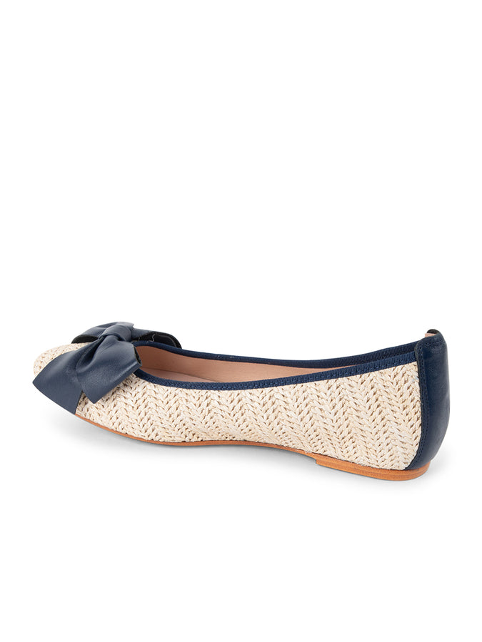Patricia Green Patricia Green Women’s St. Tropez Raffia Ballet Flat In Navy