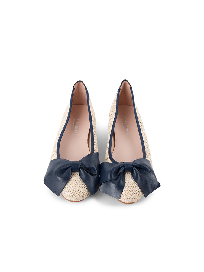 Patricia Green Patricia Green Women’s St. Tropez Raffia Ballet Flat In Navy