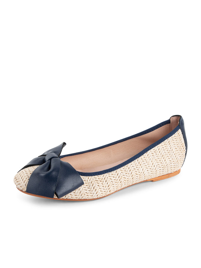 patricia green Patricia Green Women’s St. Tropez Raffia Ballet Flat in Navy