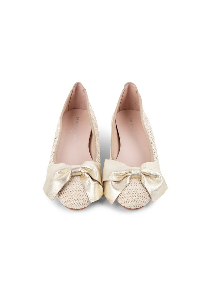 Patricia Green Patricia Green Women’s St. Tropez Raffia Ballet Flat In Gold