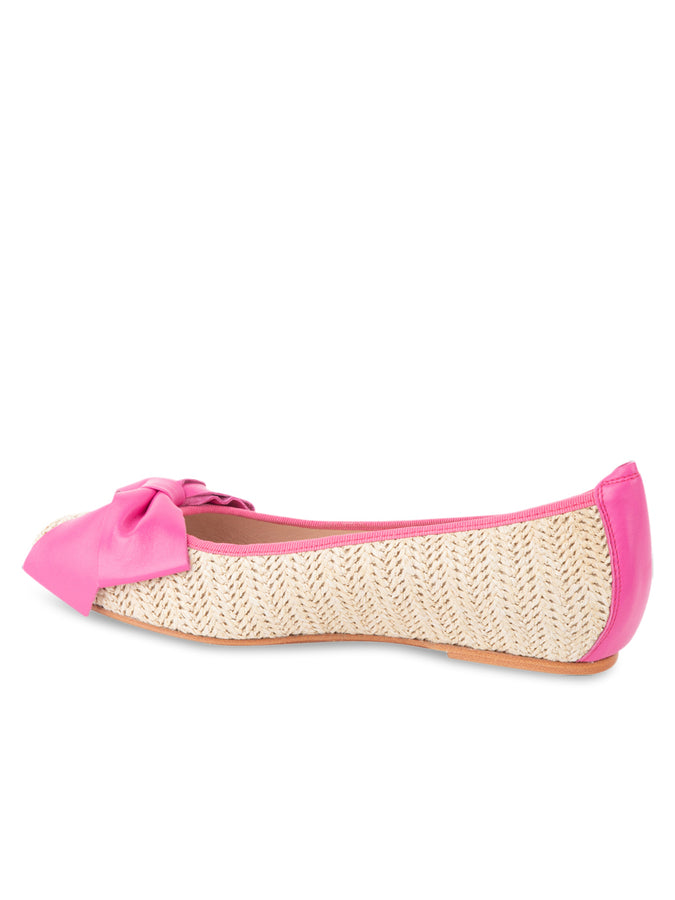Patricia Green Patricia Green Women’s St. Tropez Raffia Ballet Flat In Fuchsia