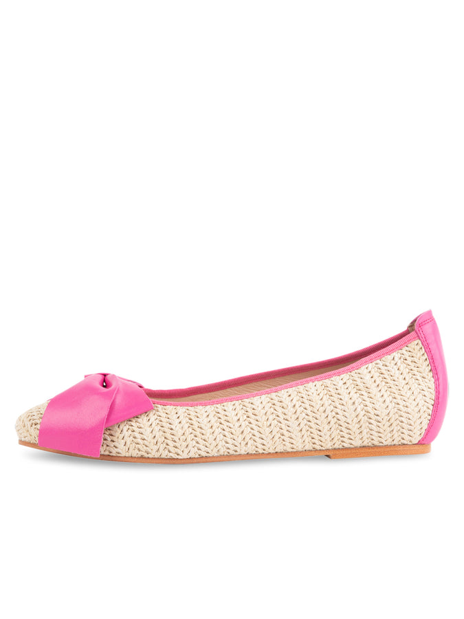 Patricia Green Patricia Green Women’s St. Tropez Raffia Ballet Flat In Fuchsia