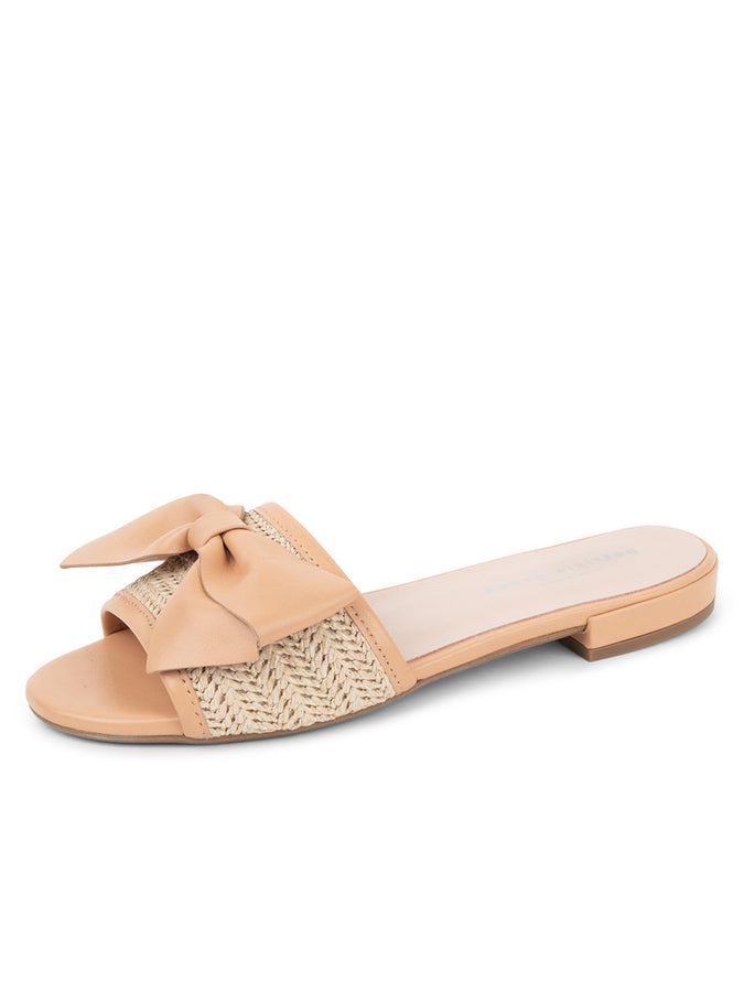 patricia green Patricia Green Women’s St. Tropez Raffia Slide Sandal in Nude