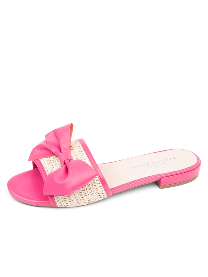 patricia green Patricia Green Women’s St. Tropez Raffia Slide Sandal in Hot Pink