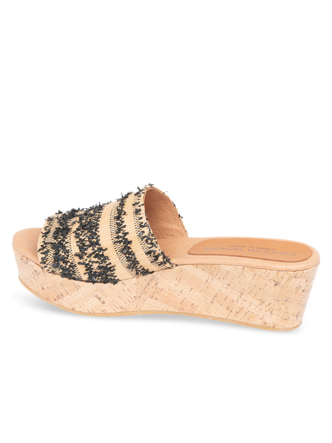 Patricia Green Patricia Green Women’s Sybil Platform Cork Slide In Nat/Black
