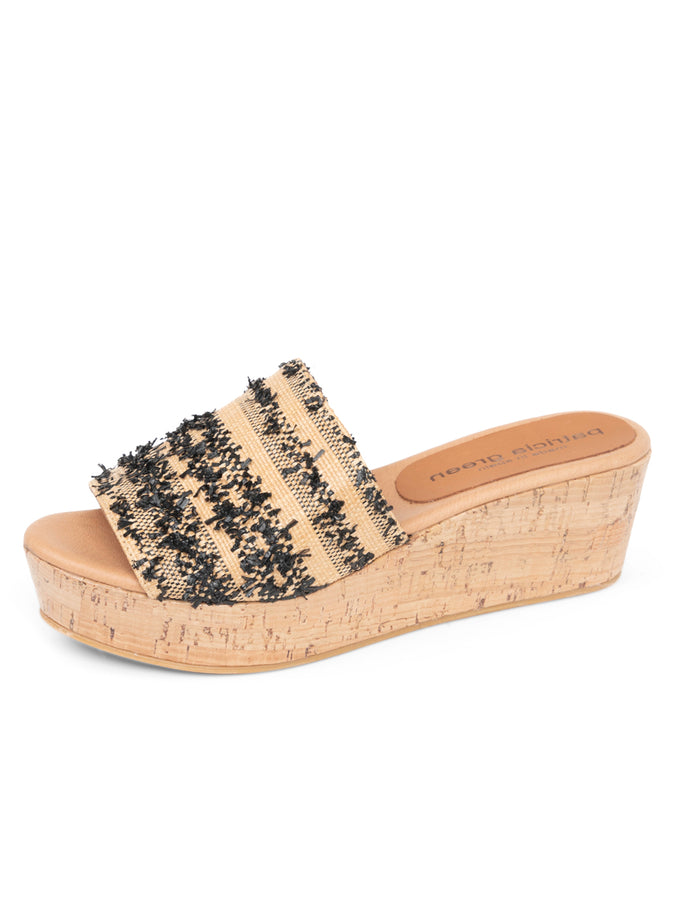 patricia green Patricia Green Women’s Sybil Platform Cork Slide in Nat/Black