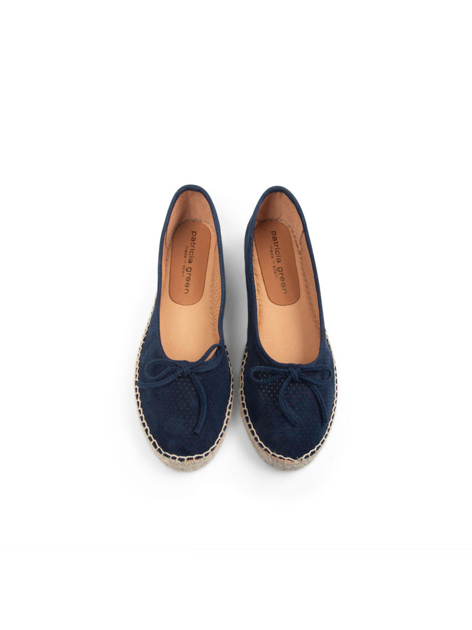 Patricia Green Patricia Green Women’s Sydney Ballet Flat Espadrille In Navy Perforated Suede