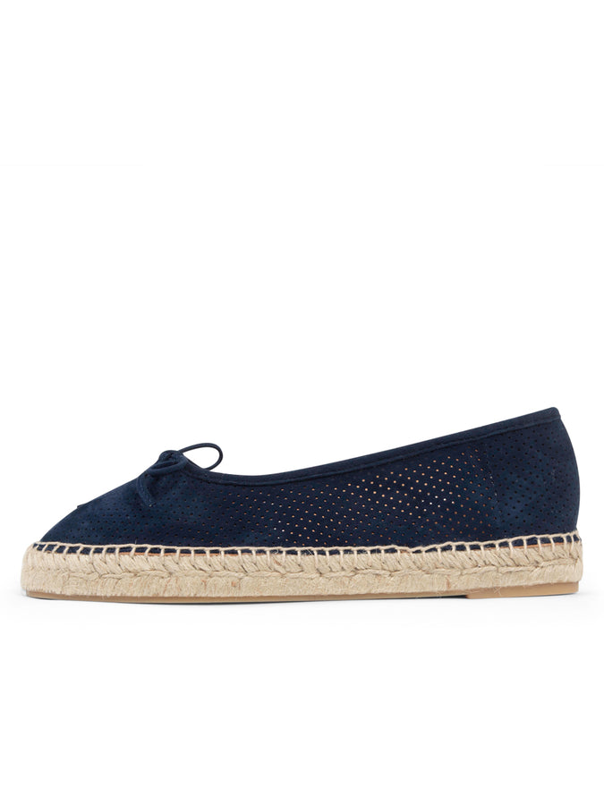 Patricia Green Patricia Green Women’s Sydney Ballet Flat Espadrille In Navy Perforated Suede
