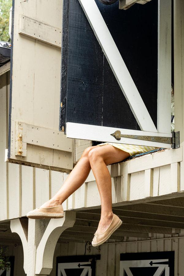 Patricia Green Patricia Green Women’s Sydney Ballet Flat Espadrille In Natural Perforated Suede