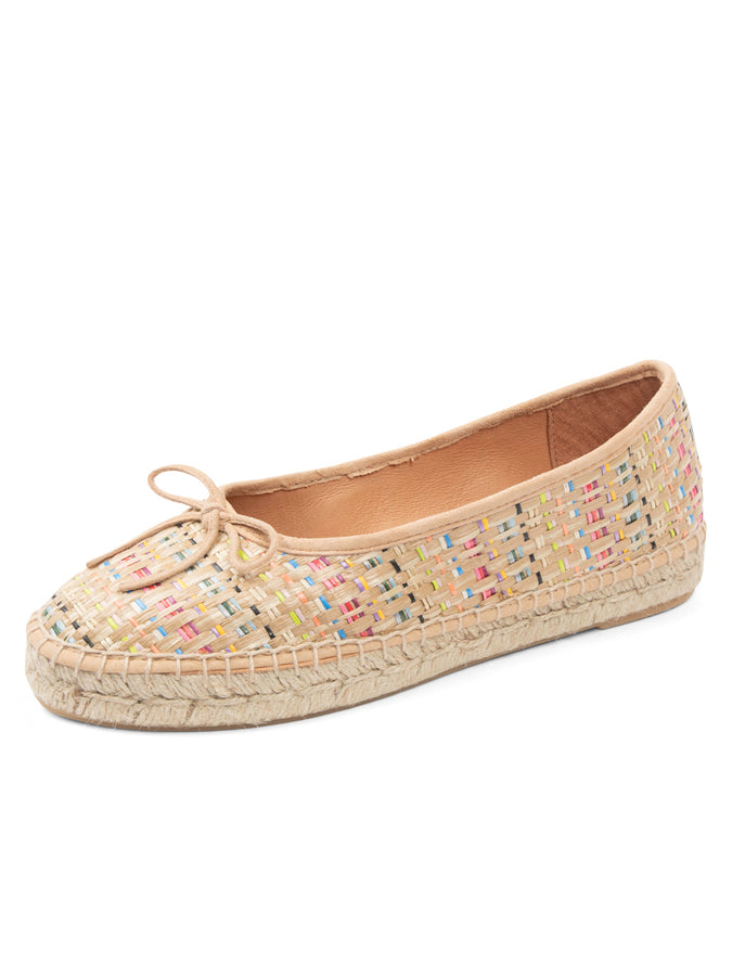 patricia green Patricia Green Women’s Sydney Ballet Flat Espadrille in Rainbow Raffia