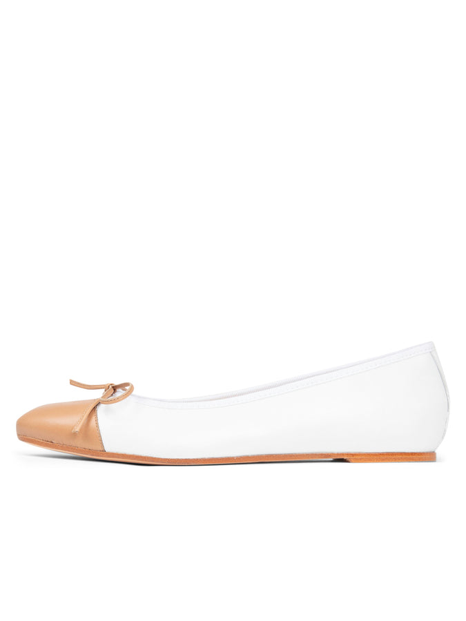 Patricia Green Patricia Green Women’s Tropez Cap Toe Ballet Flat In White/Natural