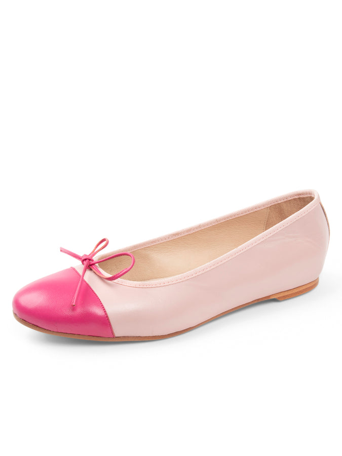 patricia green Patricia Green Women’s Tropez Cap Toe Ballet Flat in Light Pink/Hot Pink