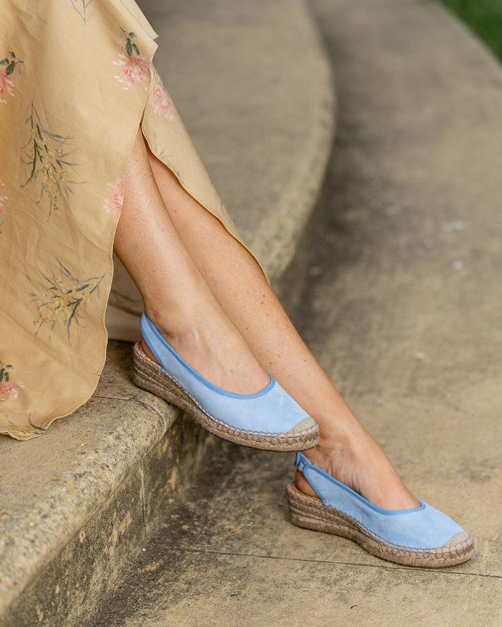Patricia Green Patricia Green Women’s Valencia Closed Toe Slingback Espadrille In French Blue