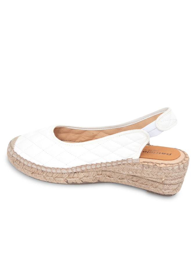 Patricia Green Patricia Green Women’s Valencia Closed Toe Slingback Espadrille In White Quilted Leather