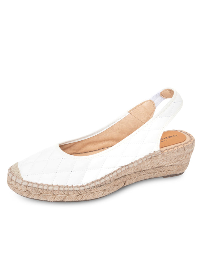 patricia green Patricia Green Women’s Valencia Closed Toe Slingback Espadrille in White Quilted Leather patricia green Patricia Green Women’s Valencia Closed Toe Slingback Espadrille in White Quilted Leather