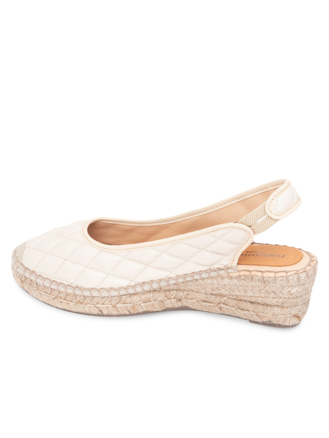 Patricia Green Patricia Green Women’s Valencia Closed Toe Slingback Espadrille In Nude Quilted Leather
