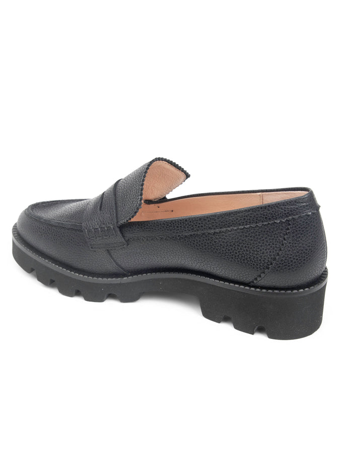Patricia Green Patricia Green Women’s Vince Lug Sole Penny Loafer In Black Leather
