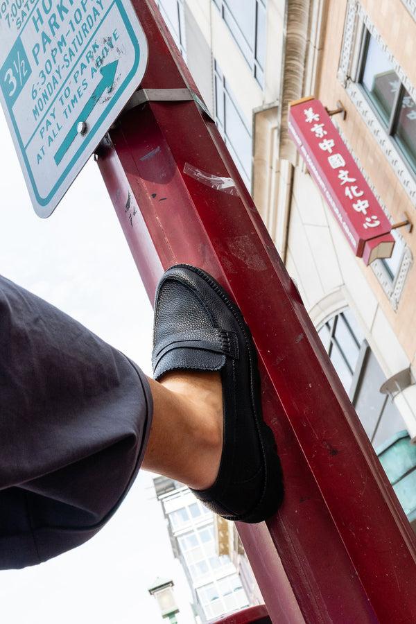 Patricia Green Patricia Green Women’s Vince Lug Sole Penny Loafer In Black Leather