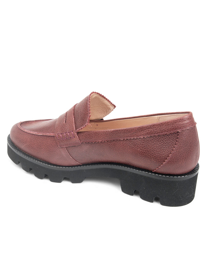 Patricia Green Patricia Green Women’s Vince Lug Sole Penny Loafer In Oxblood Leather
