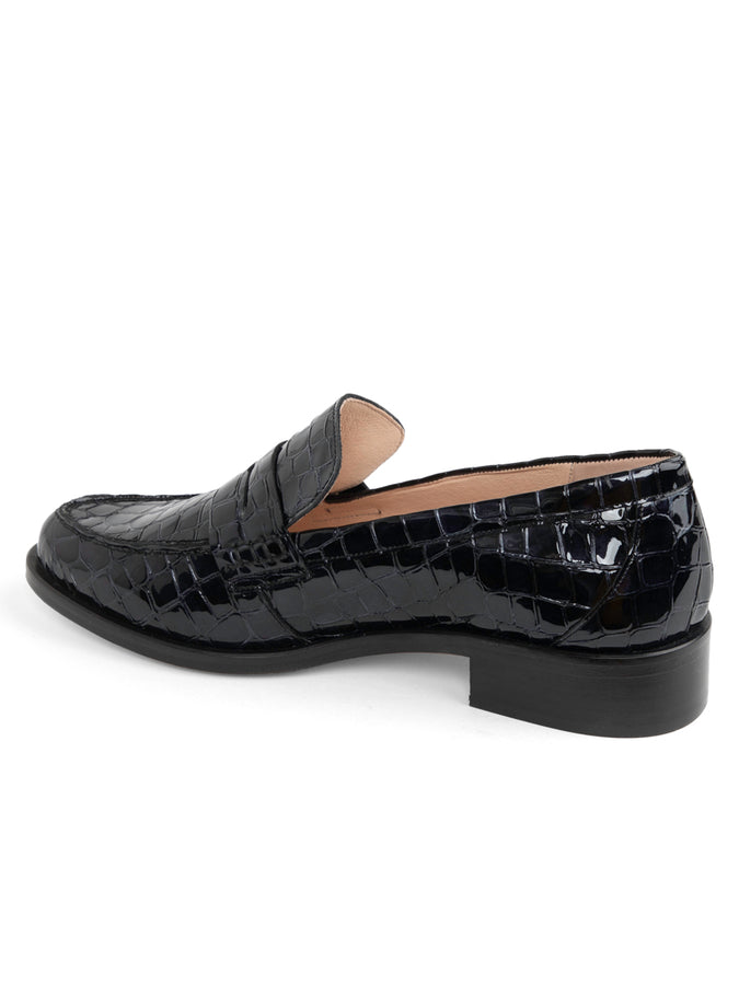 Patricia Green Patricia Green Women’s Vince Penny Loafer In Black Patent Croc