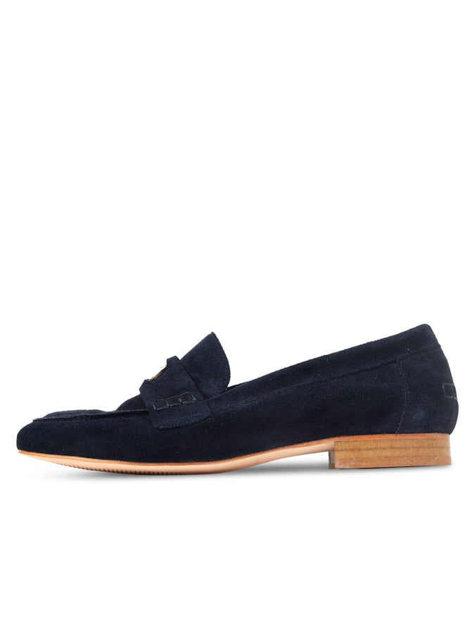 Patricia Green Patricia Green Women’s Vince Unlined Penny Loafer In Navy Suede