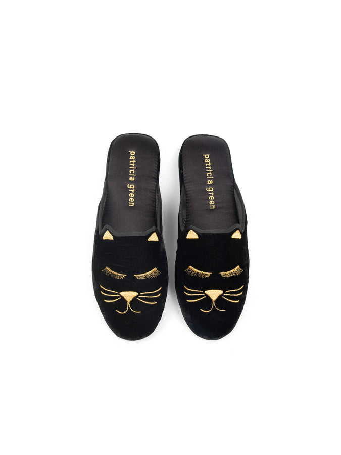 patricia green Patricia Green Women’s Winking Kitty Slipper in Black