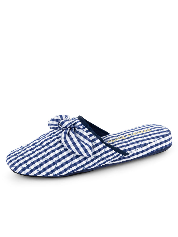 patricia green Patricia Green Women’s Zoe Gingham Check Slipper in Navy