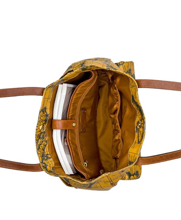 Patricia Nash Alina Tote Patina Coated Linen Canvas — European Map Print