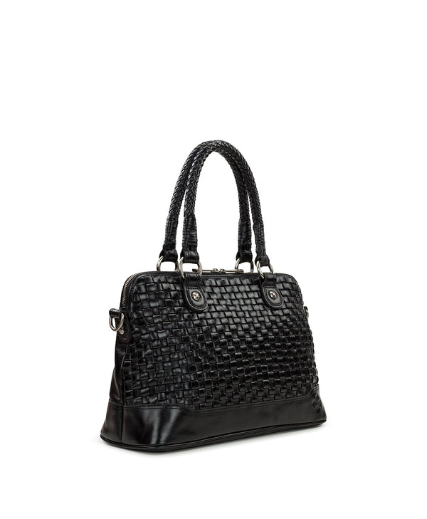 Patricia Nash Augusta Satchel Discovery Collection — Vintage Distressed Woven Leather