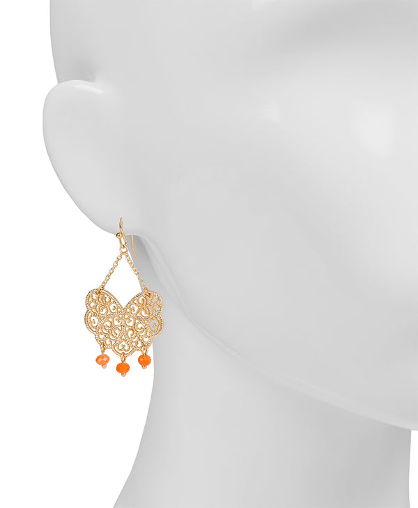 Patricia Nash Bead Drop Earrings Filigree And Flutter
