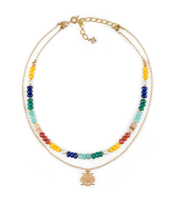 Patricia Nash Bead Pendant Necklace Filigree And Flutter