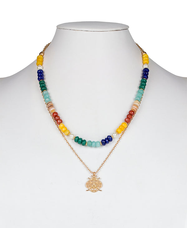 Patricia Nash Bead Pendant Necklace Filigree And Flutter