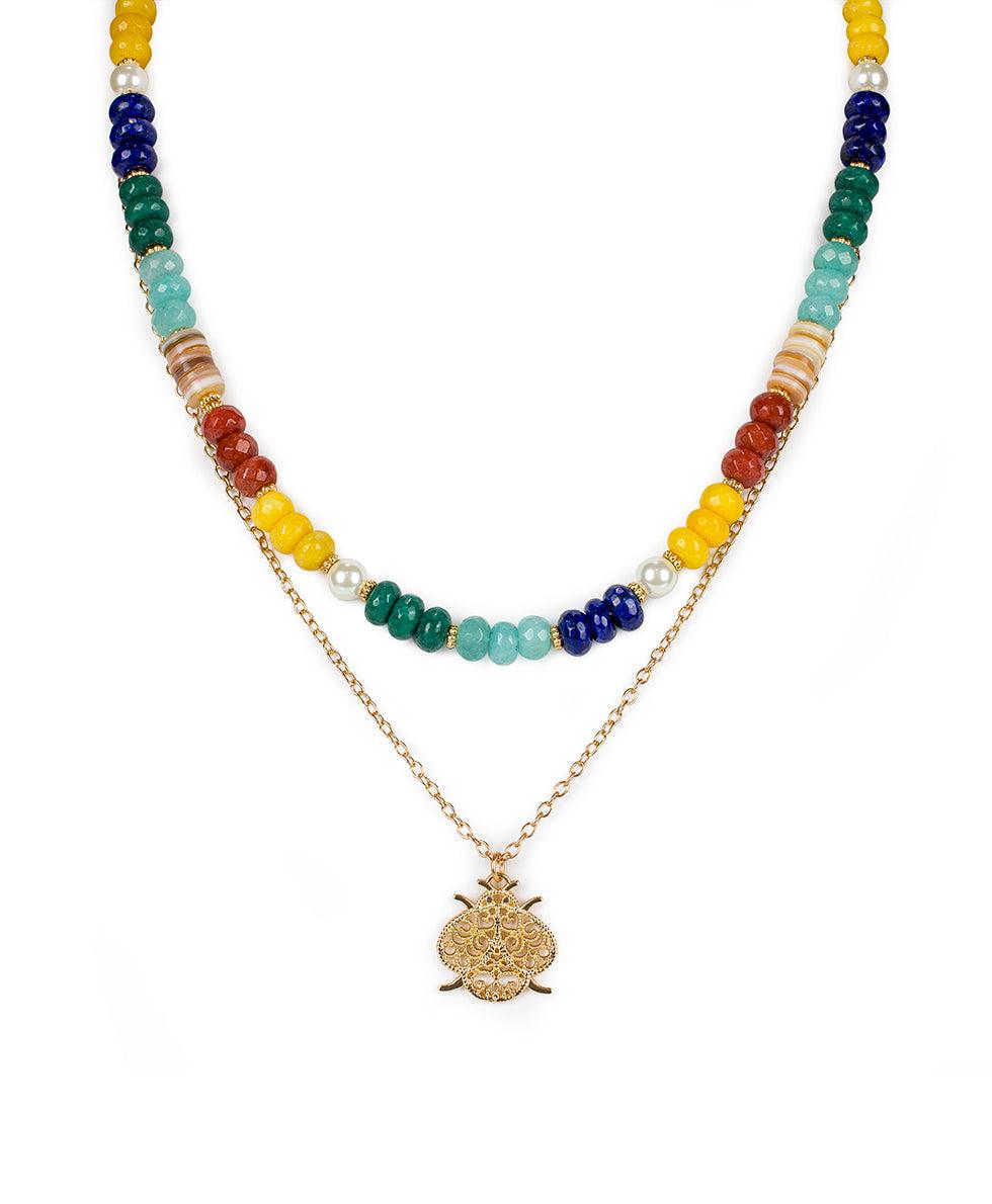 patricia nash Bead Pendant Necklace Filigree and Flutter