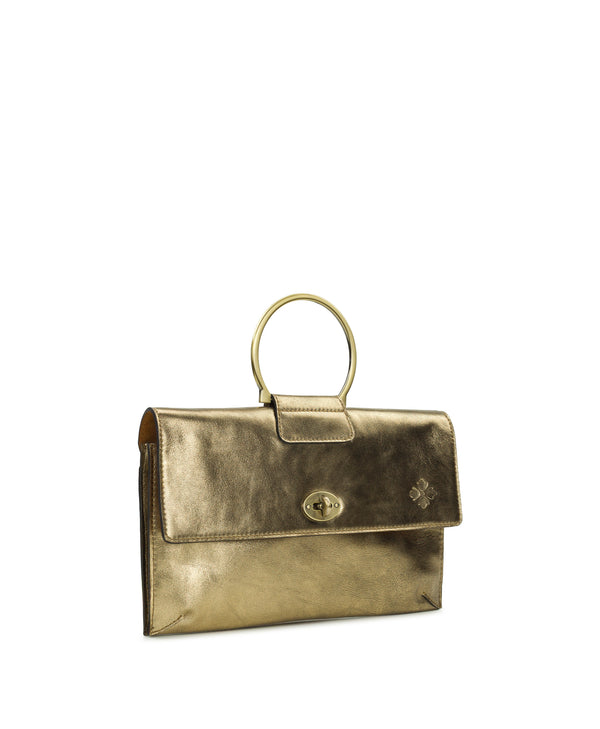 Patricia Nash Belvi Top Handle Crossbody Vintage Distressed Metallic