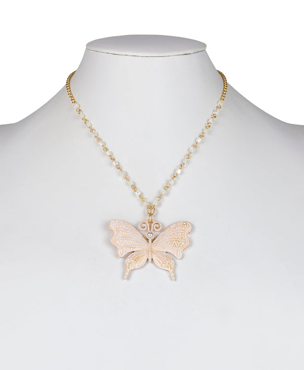 Patricia Nash Butterfly Statement Necklace White Hot