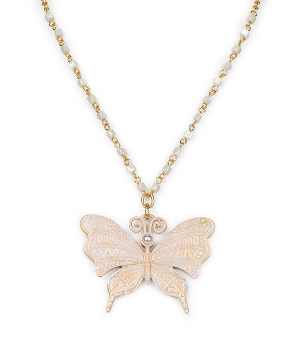 Patricia Nash Butterfly Statement Necklace White Hot