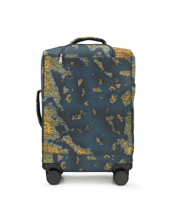 Patricia Nash Cagliari Roller Duffel Patina Coated Linen Canvas ‑ Greek Map