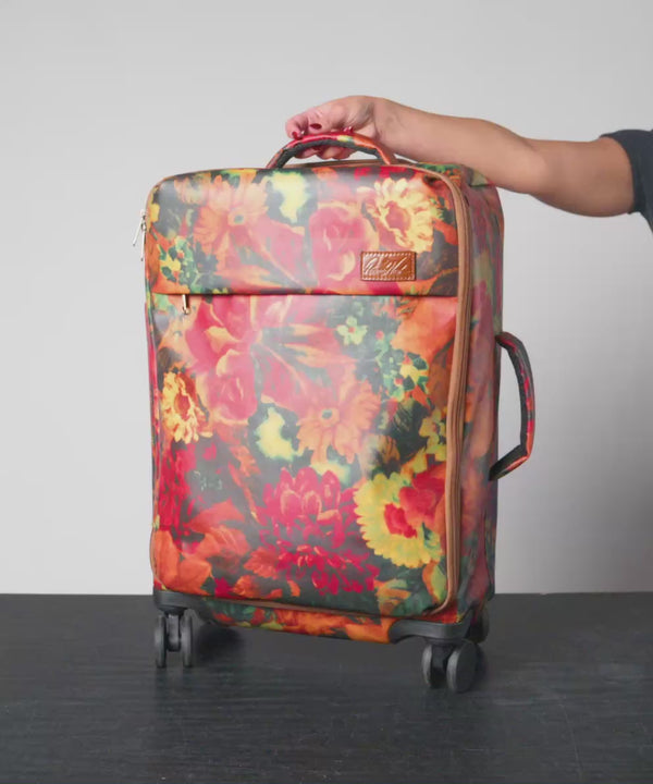 Patricia Nash Cagliari Roller Duffel Patina Coated Linen Canvas ‑ Greek Map