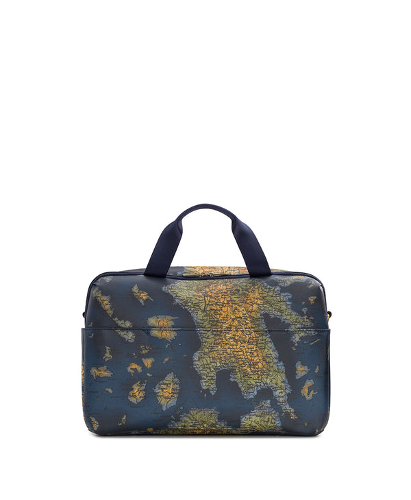 Patricia Nash Calise Carry‑On Bag Patina Coated Linen Canvas ‑ Greek Map