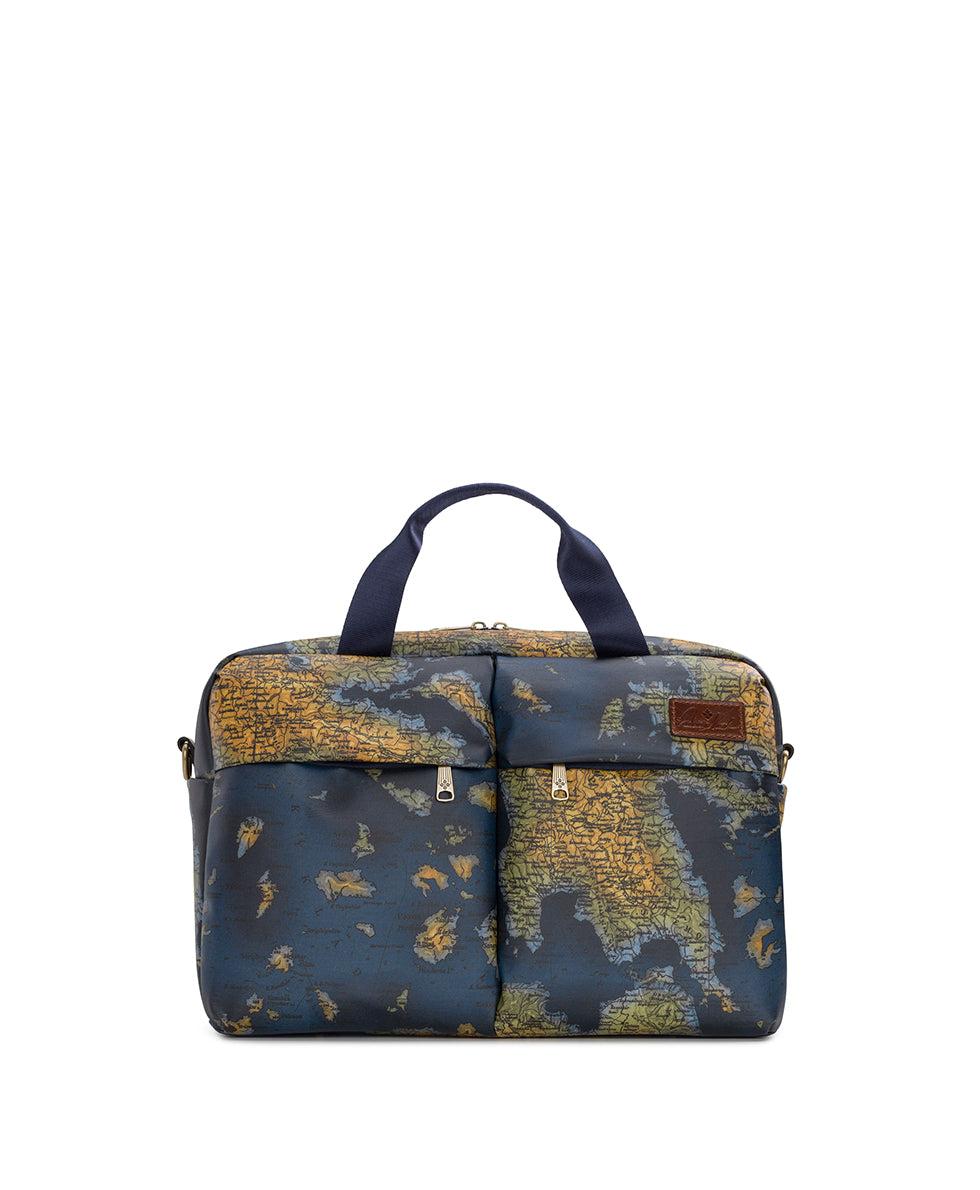 patricia nash Calise Carry‑On Bag Patina Coated Linen Canvas ‑ Greek Map
