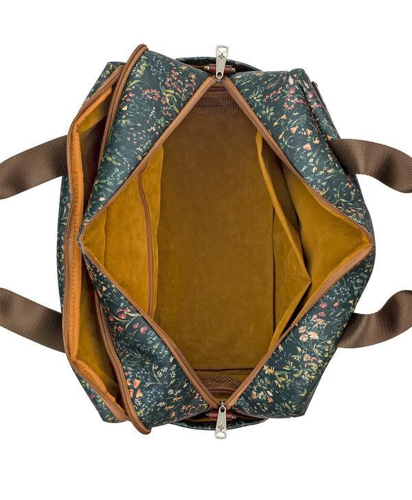 Patricia Nash Calise Carry‑On Patina Coated Linen Canvas ‑ Tuscan Fields