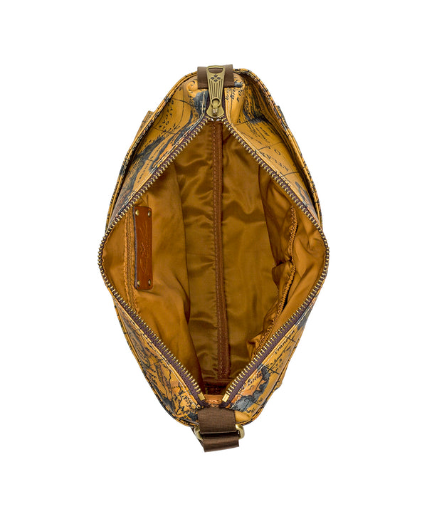 Patricia Nash Carmini Crossbody Patina Coated Linen Canvas — European Map Print