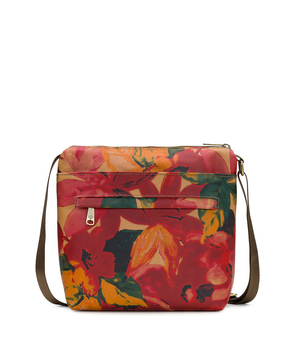 Patricia Nash Carmini Crossbody Patina Coated Linen Canvas — Spring Multi