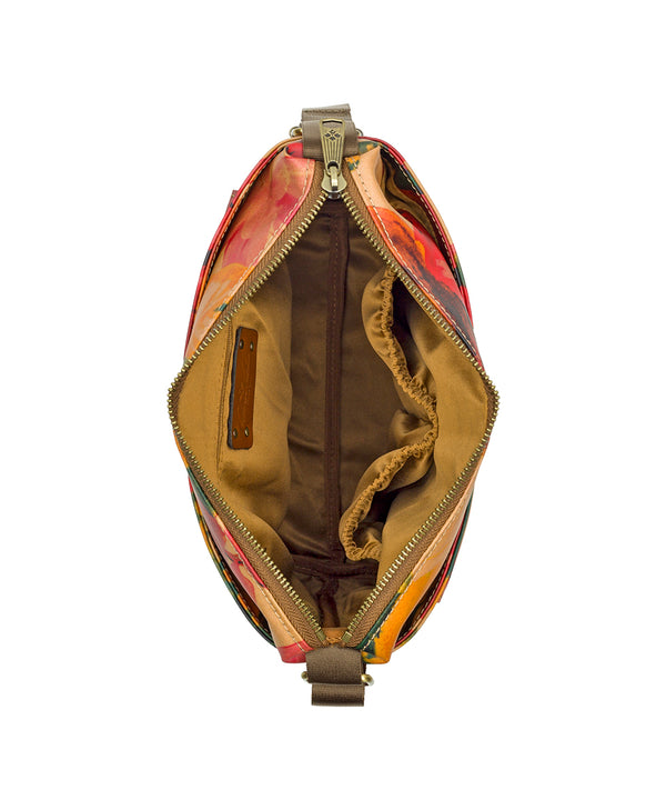 Patricia Nash Carmini Crossbody Patina Coated Linen Canvas — Spring Multi