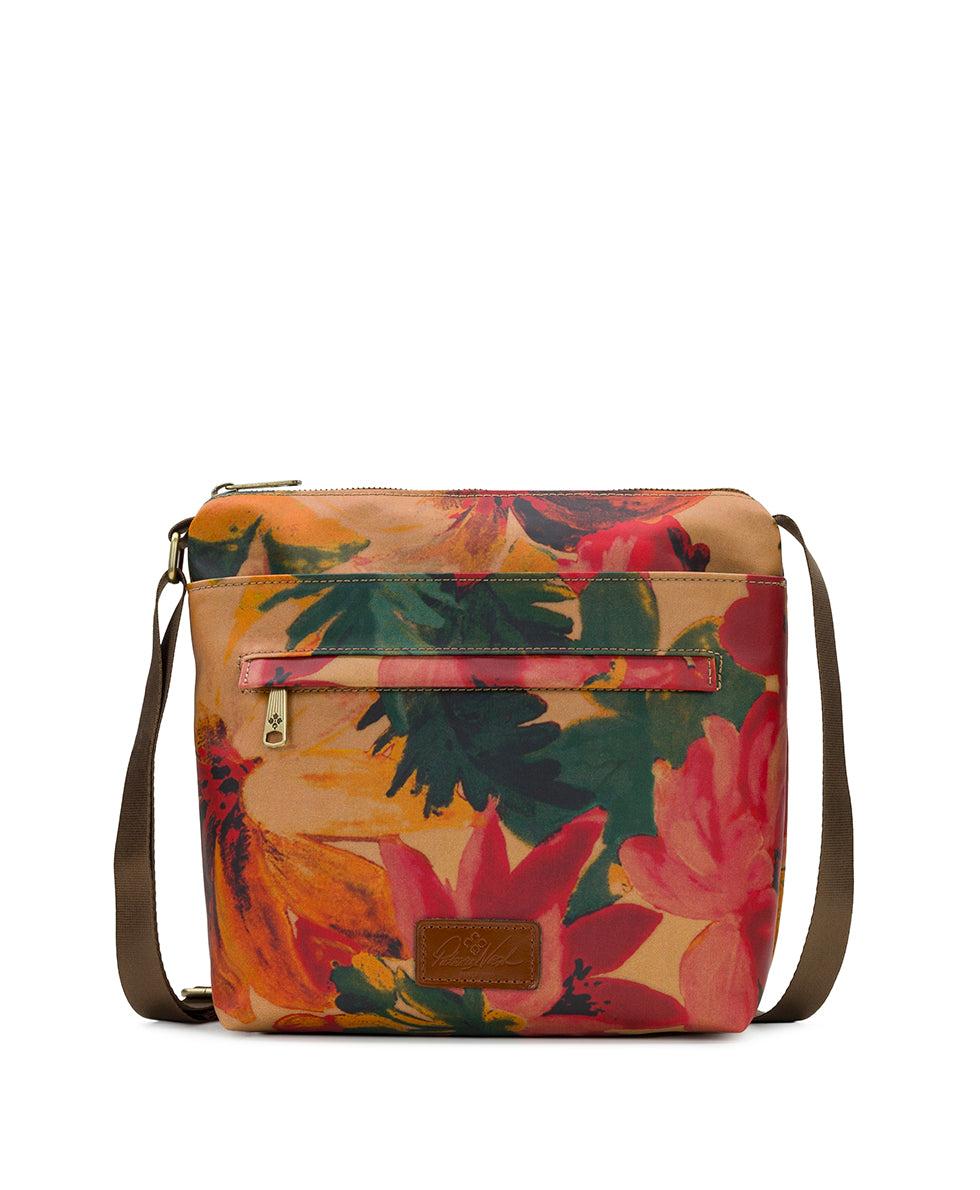 patricia nash Carmini Crossbody Patina Coated Linen Canvas — Spring Multi