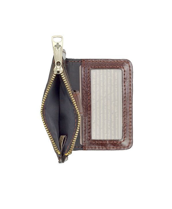 Patricia Nash Cassis ID Case Vintage Vegetable Tanned Colorblock