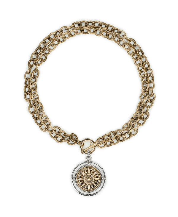Patricia Nash Compass Convertible Necklace World Traveler