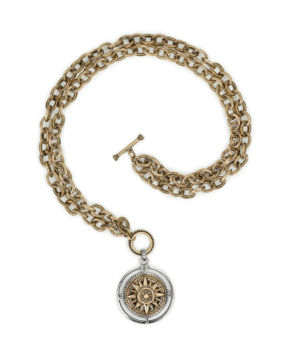 Patricia Nash Compass Convertible Necklace World Traveler
