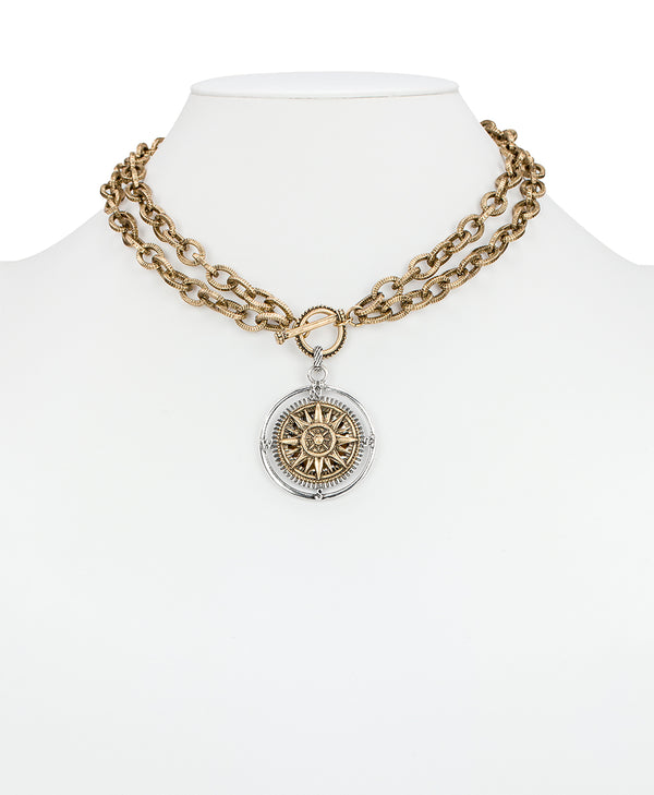 Patricia Nash Compass Convertible Necklace World Traveler